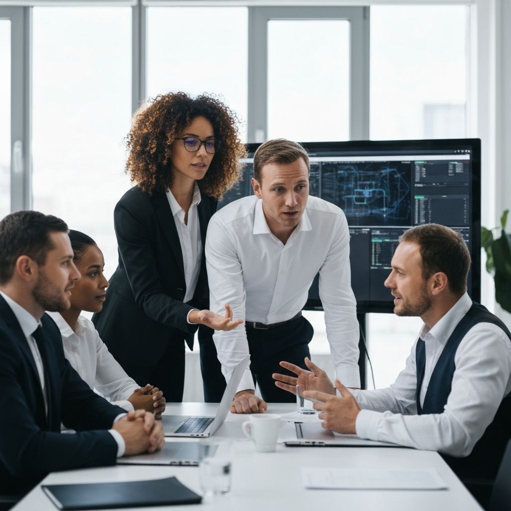 Professional WebaSoft team collaborating on educational technology solutions for schools and universities